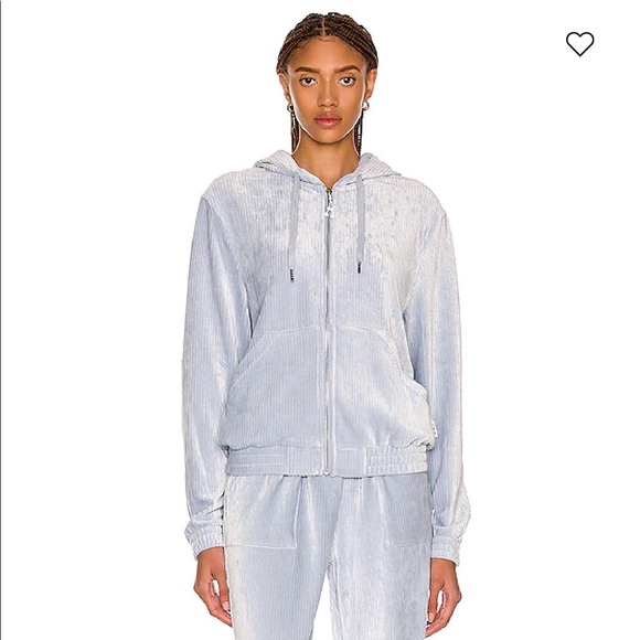 Adam Selman | Corduroy Sweat Zip- Front Hoodie NWT - Picture 1 of 11